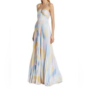 ML Monique Lhuillier | Satin Charmeuse Pleated Dress | Size 6